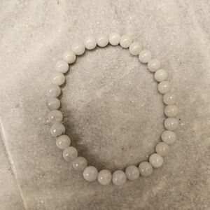 White Jade Beaded Bracelet